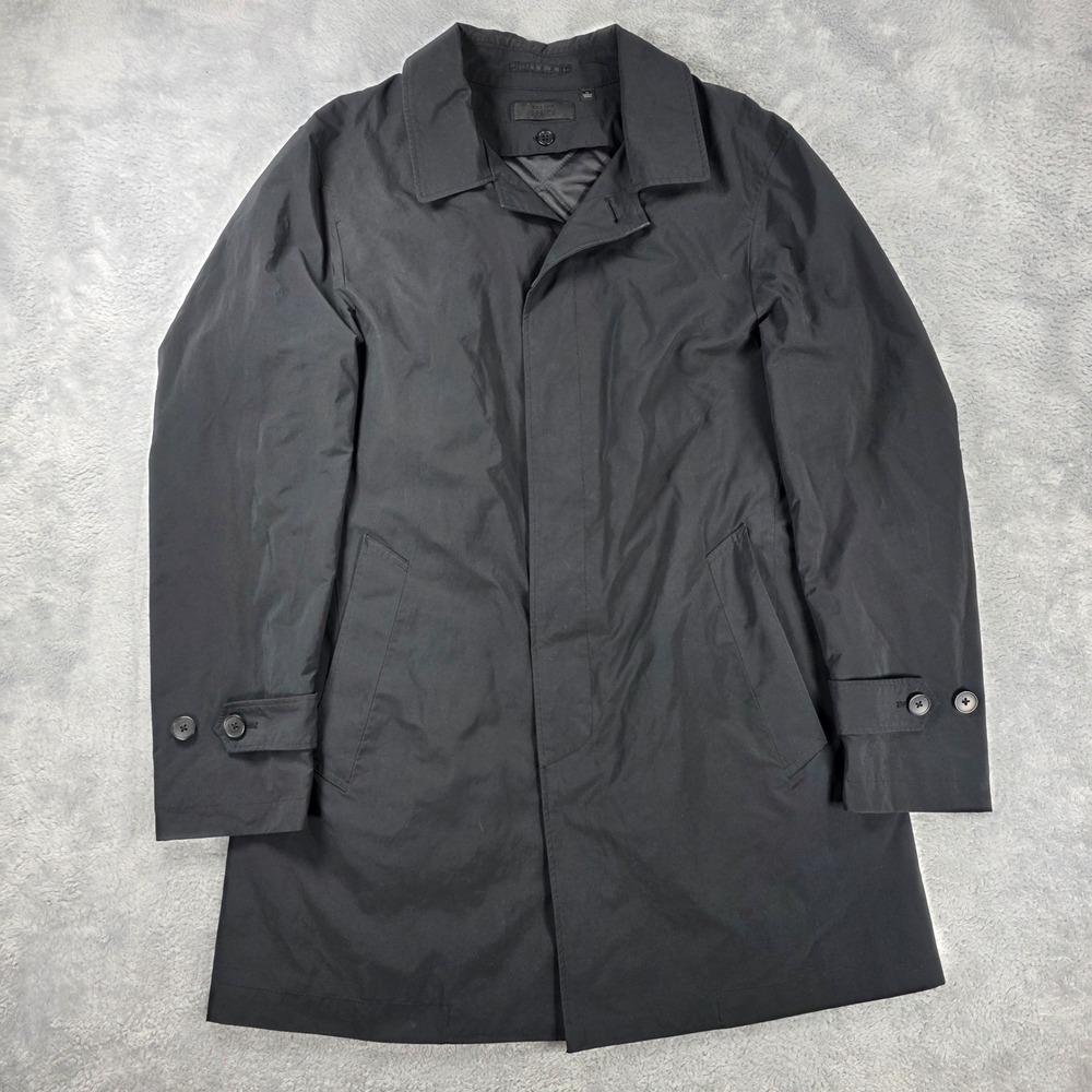 Uniqlo Quilted Liner Trench Rain Coat Black Med Minimalist Transitional Jacket
